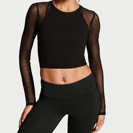 Mesh-sleeve custom Top cropped top custom running top