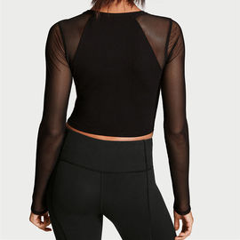 Mesh-sleeve custom Top cropped top custom running top